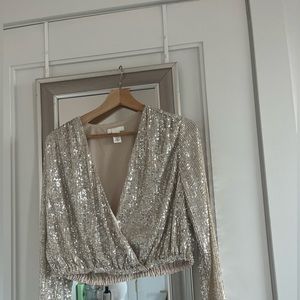 Long sleeve sequin top